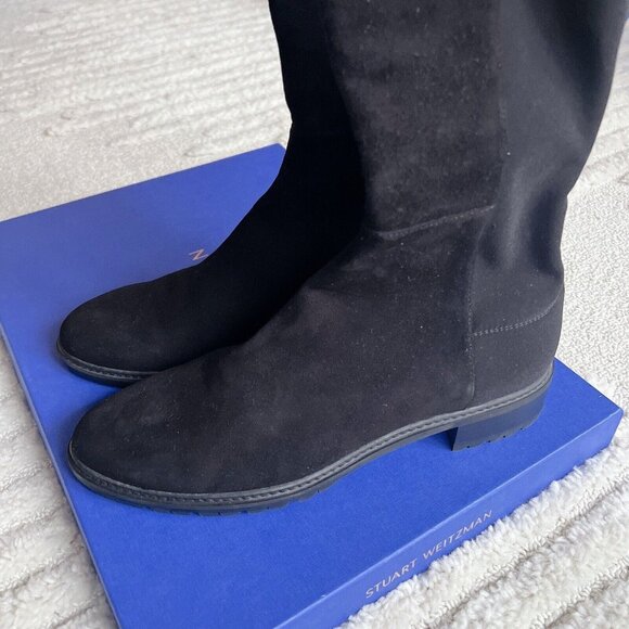 Stuart Weitzman City  Womens Over-the-knee OTK Stretchy Boots Black Suede US 9.5 - Picture 5 of 12